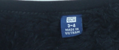 Uniqlo Girls Black Fleece Jacket 3-4 Years