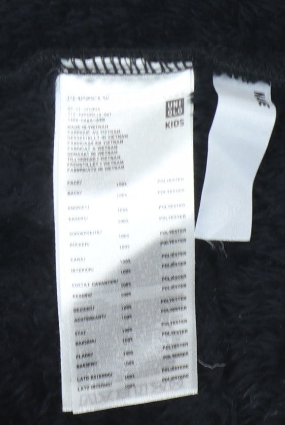Uniqlo Girls Black Fleece Jacket 3-4 Years