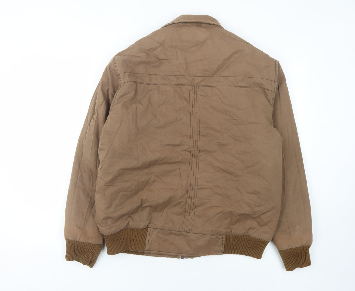 Mens UK Size L Confate Brown Bomber Jacket