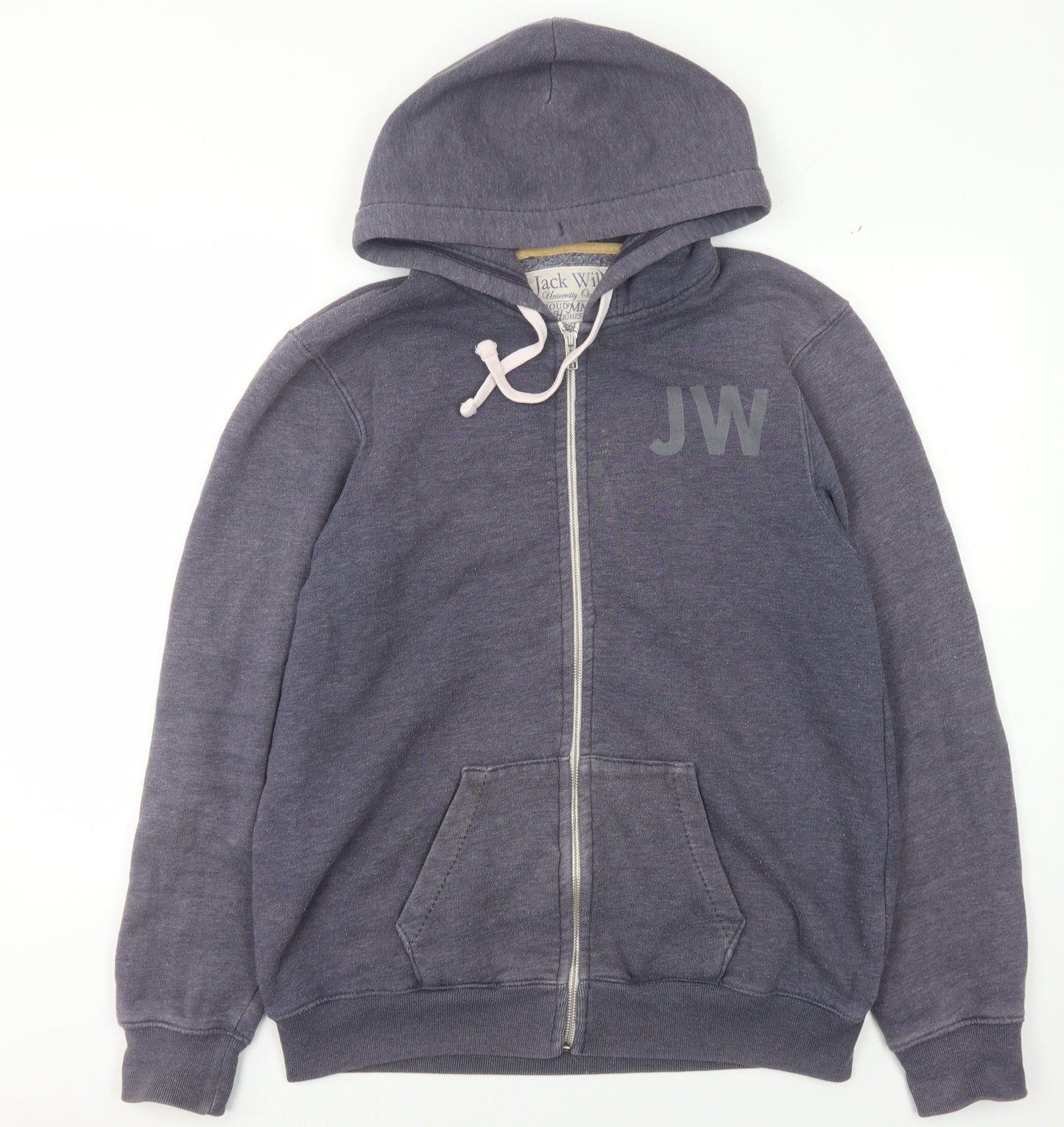 Mens UK Size L Jack Wills Blue Full Zip Hoodie