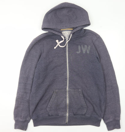 Mens UK Size L Jack Wills Blue Full Zip Hoodie