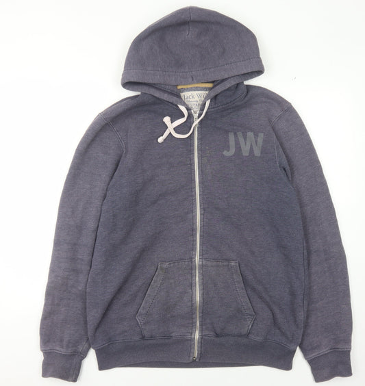 Mens UK Size L Jack Wills Blue Full Zip Hoodie