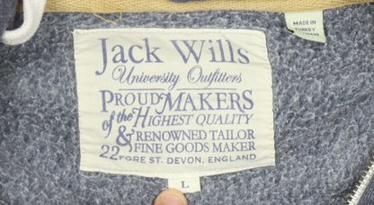 Mens UK Size L Jack Wills Blue Full Zip Hoodie