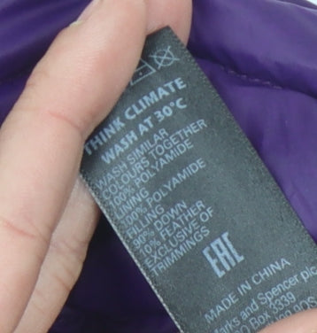 Womens UK Size 10 Marks and Spencer Purple Puffer Jacket