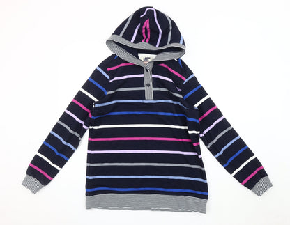 Unisex Adults UK Size S Lands' End Multicoloured Henley Hoodie