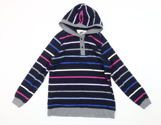 Unisex Adults UK Size S Lands' End Multicoloured Henley Hoodie
