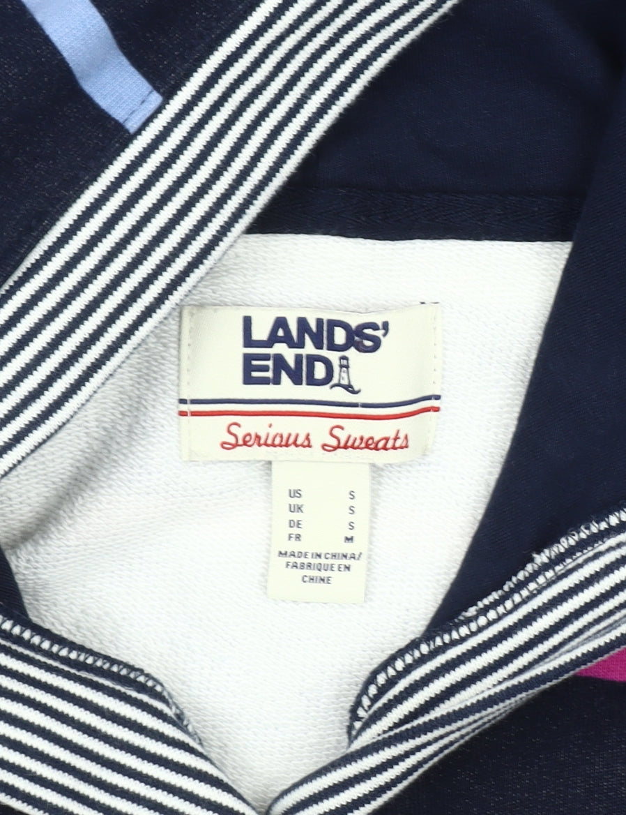 Unisex Adults UK Size S Lands' End Multicoloured Henley Hoodie