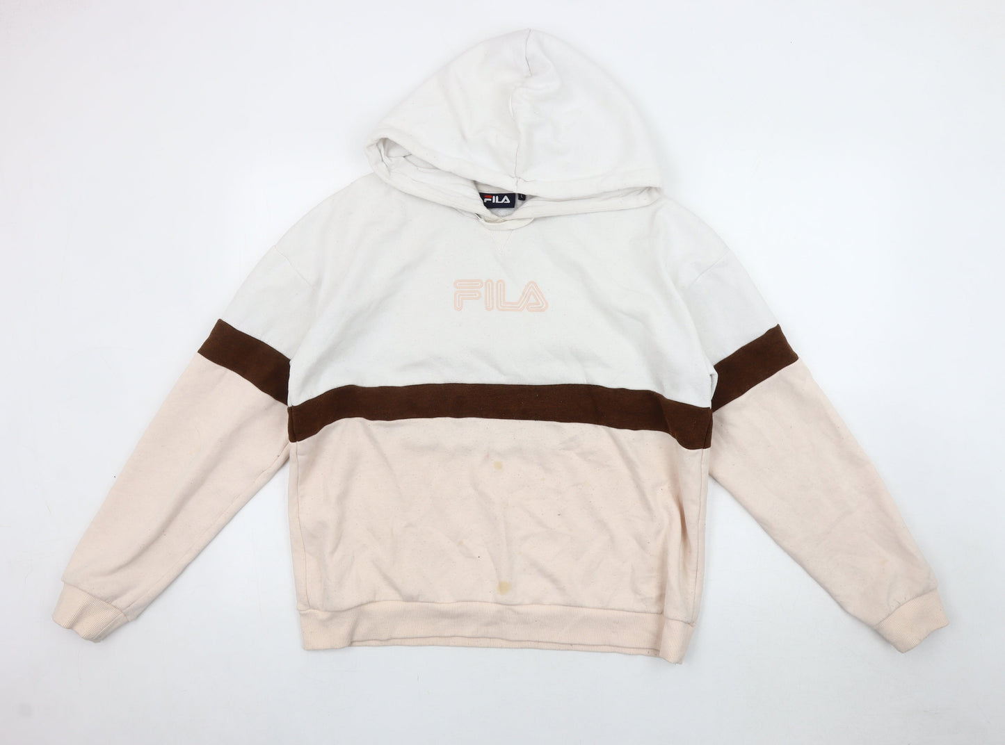 Unisex Adults UK Size L  White Pullover Hoodie