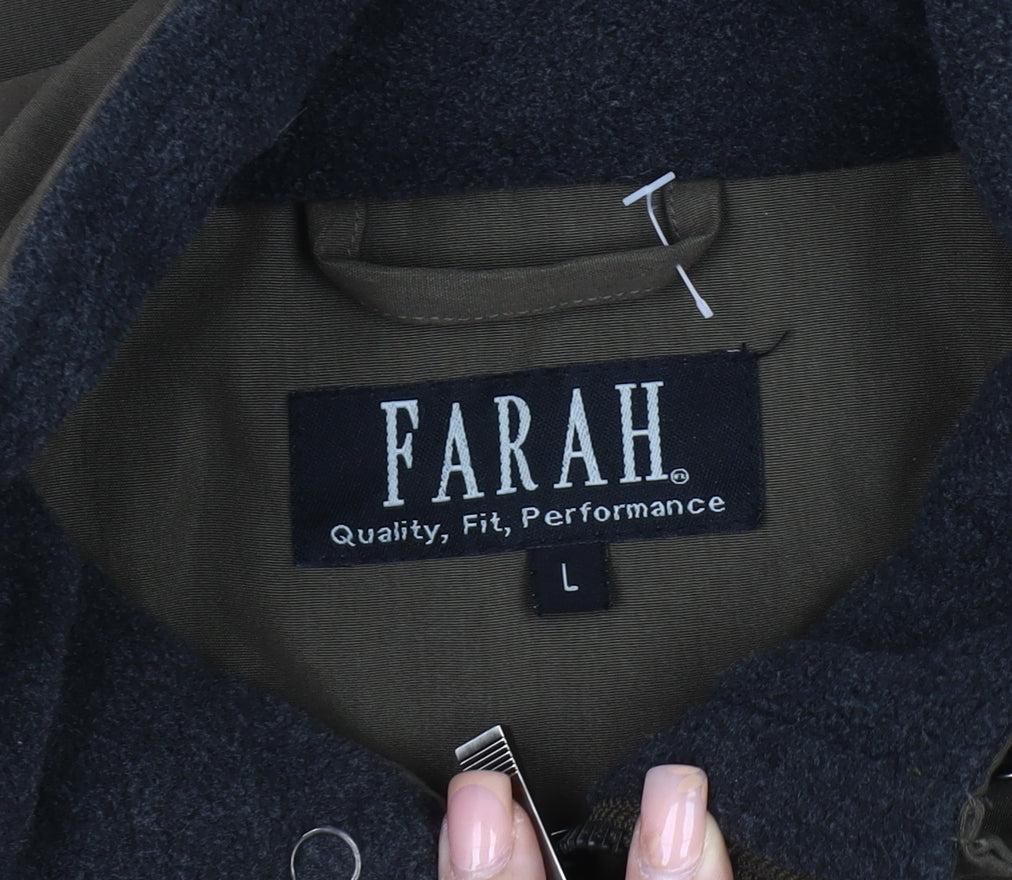 Mens UK Size L Farah Brown Basic Jacket