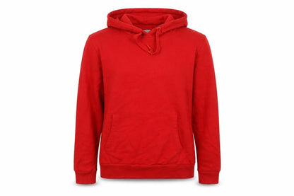 Front view of Mountain Warehouse unisex red hoodie, size 12