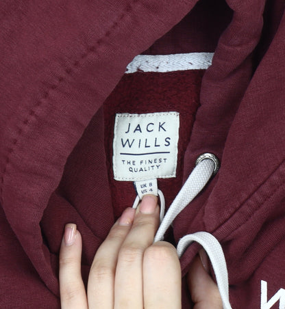 Womens UK Size S Jack Wills Red Pullover Hoodie