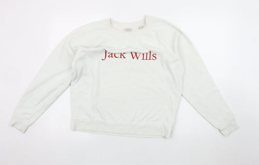 Womens UK Size 6 Jack Wills White Pullover Sweatshirt