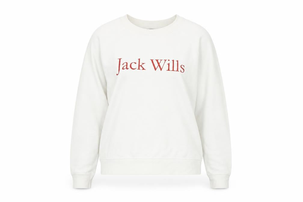 Womens UK Size 6 Jack Wills White Pullover Sweatshirt