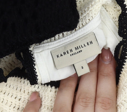 Karen Millen Women’s Black Ivory Crochet Dress Size 8