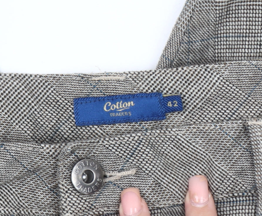 Mens UK Size 42 Cotton Traders   Grey Trousers