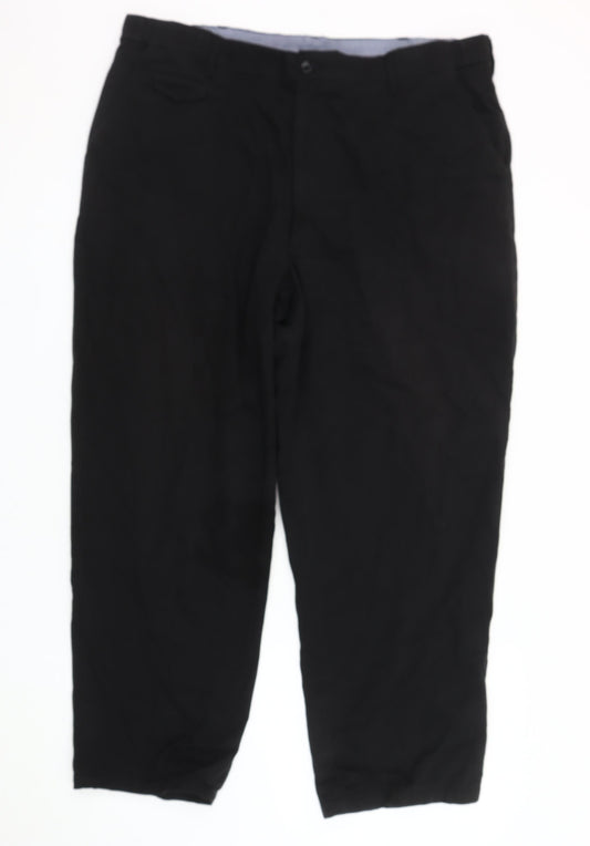 Pegasus Men's Black Cotton Trousers, Size 40, Excellent Condition