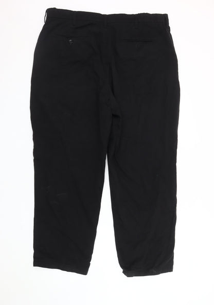 Pegasus Men's Black Cotton Trousers, Size 40, Excellent Condition