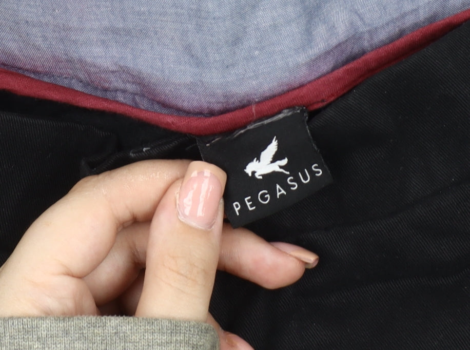 Pegasus Men's Black Cotton Trousers, Size 40, Excellent Condition