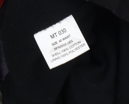 Pegasus Men's Black Cotton Trousers, Size 40, Excellent Condition