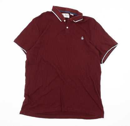 Original Penguin Men's Red Polo, 2XL, Short Sleeve