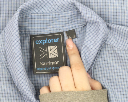 Karrimor Women's Blue Check Button-Up Shirt Size 14