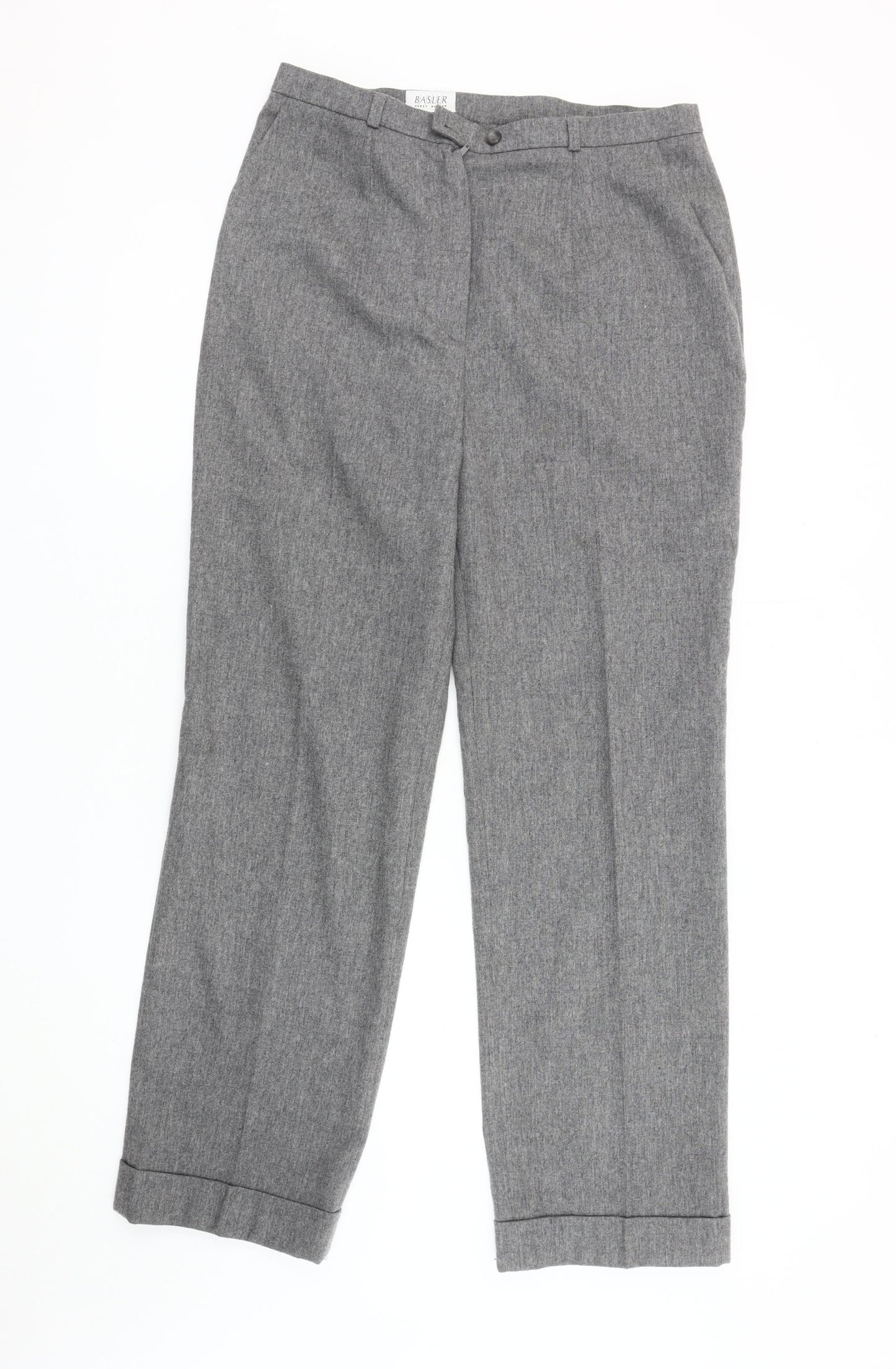 Basler Womens Grey Viscose Trousers Size 12