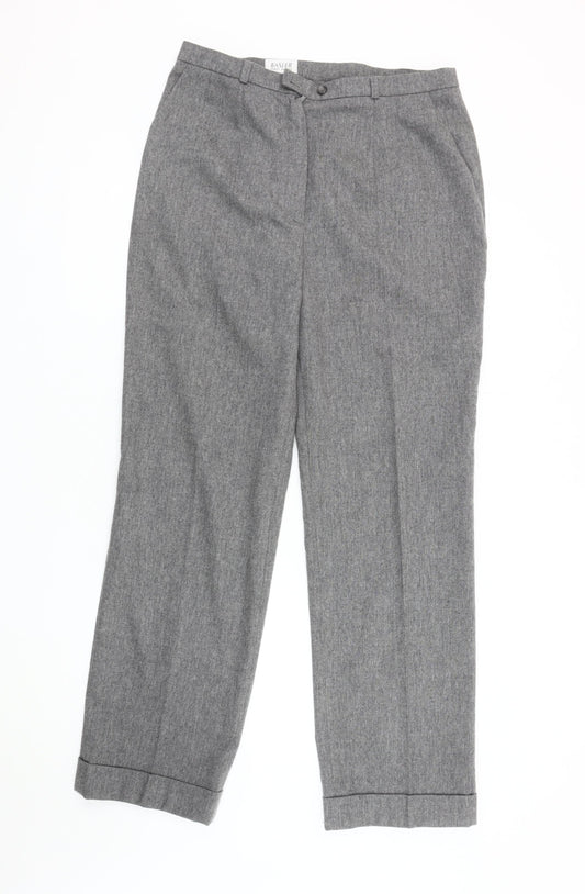 Basler Womens Grey Viscose Trousers Size 12