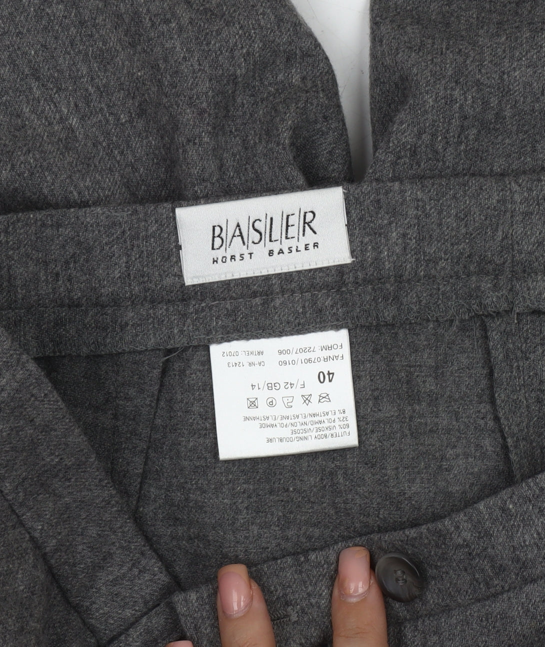 Basler Womens Grey Viscose Trousers Size 12