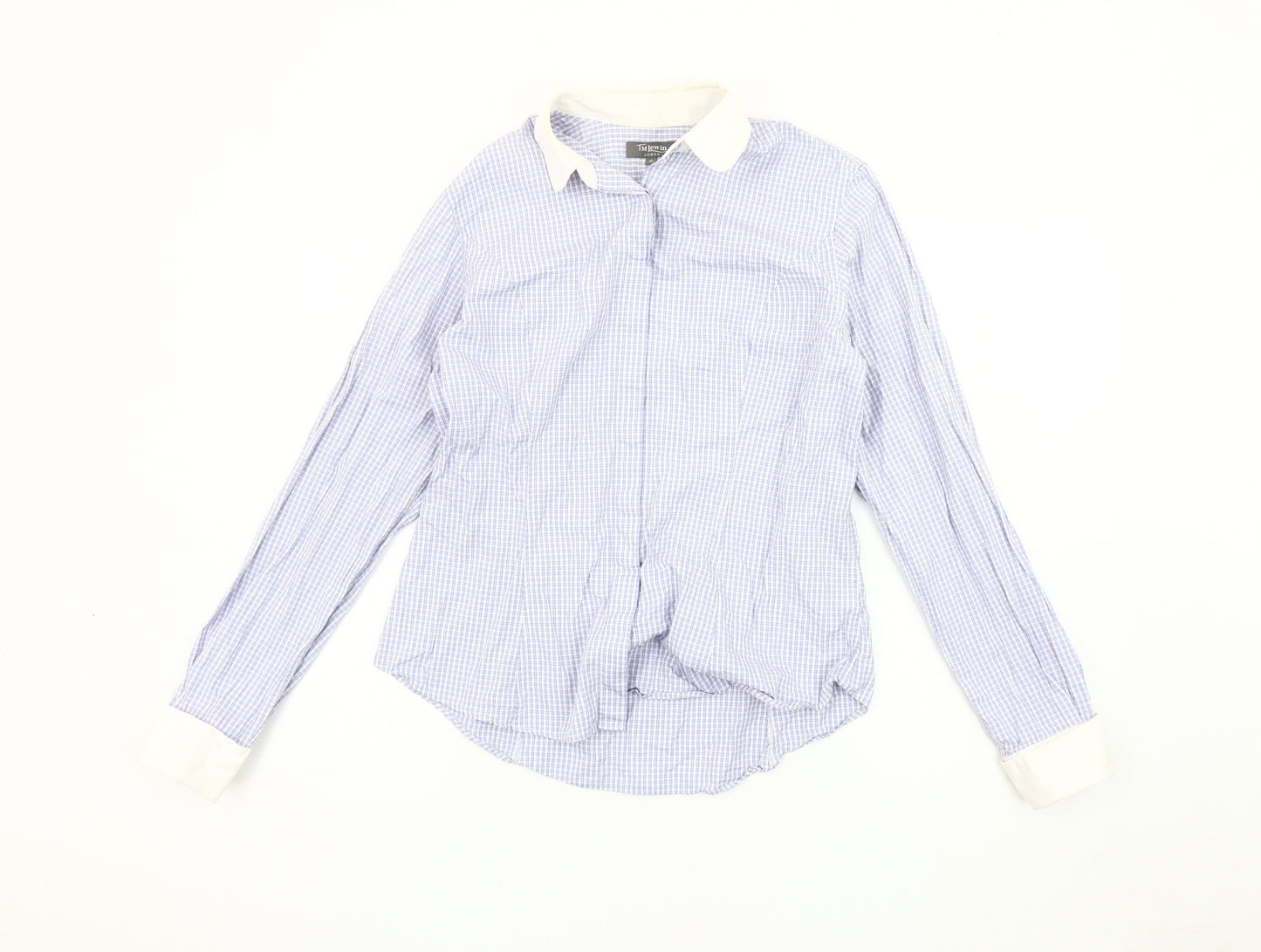 Womens UK Size 12 T.M. Lewin Blue Basic Button-Up