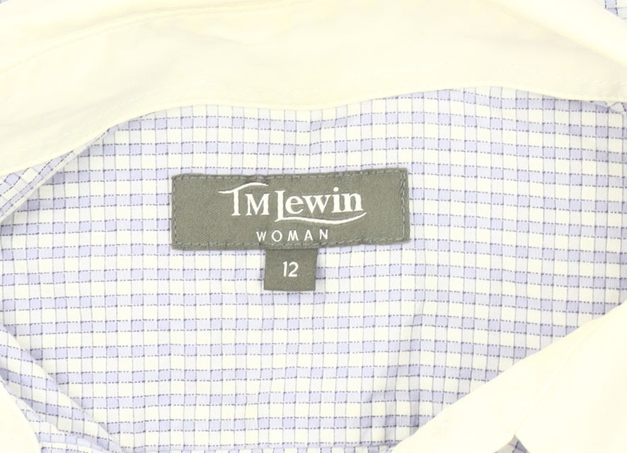Womens UK Size 12 T.M. Lewin Blue Basic Button-Up