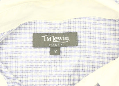 Womens UK Size 12 T.M. Lewin Blue Basic Button-Up