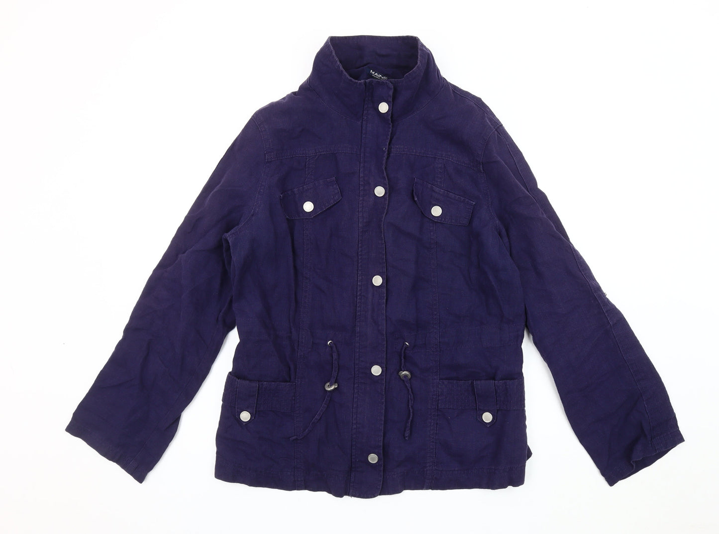 Maine New England Women's Blue Linen Military Jacket