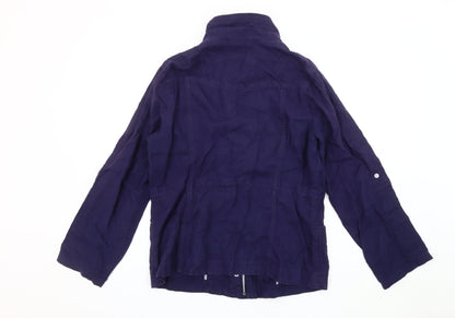 Maine New England Women's Blue Linen Military Jacket