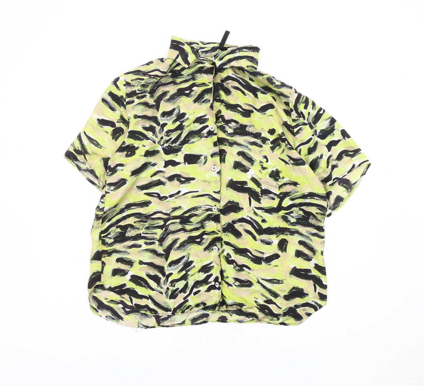 Womens UK Size 12 Topshop Multicoloured Basic Button-Up