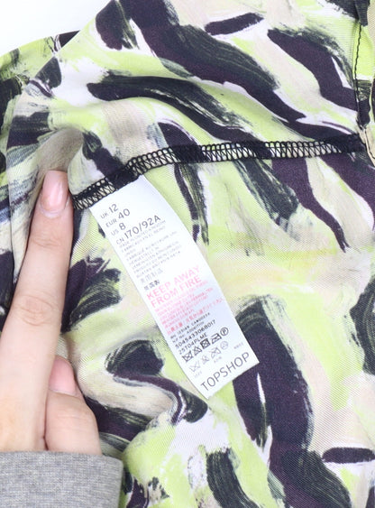 Womens UK Size 12 Topshop Multicoloured Basic Button-Up