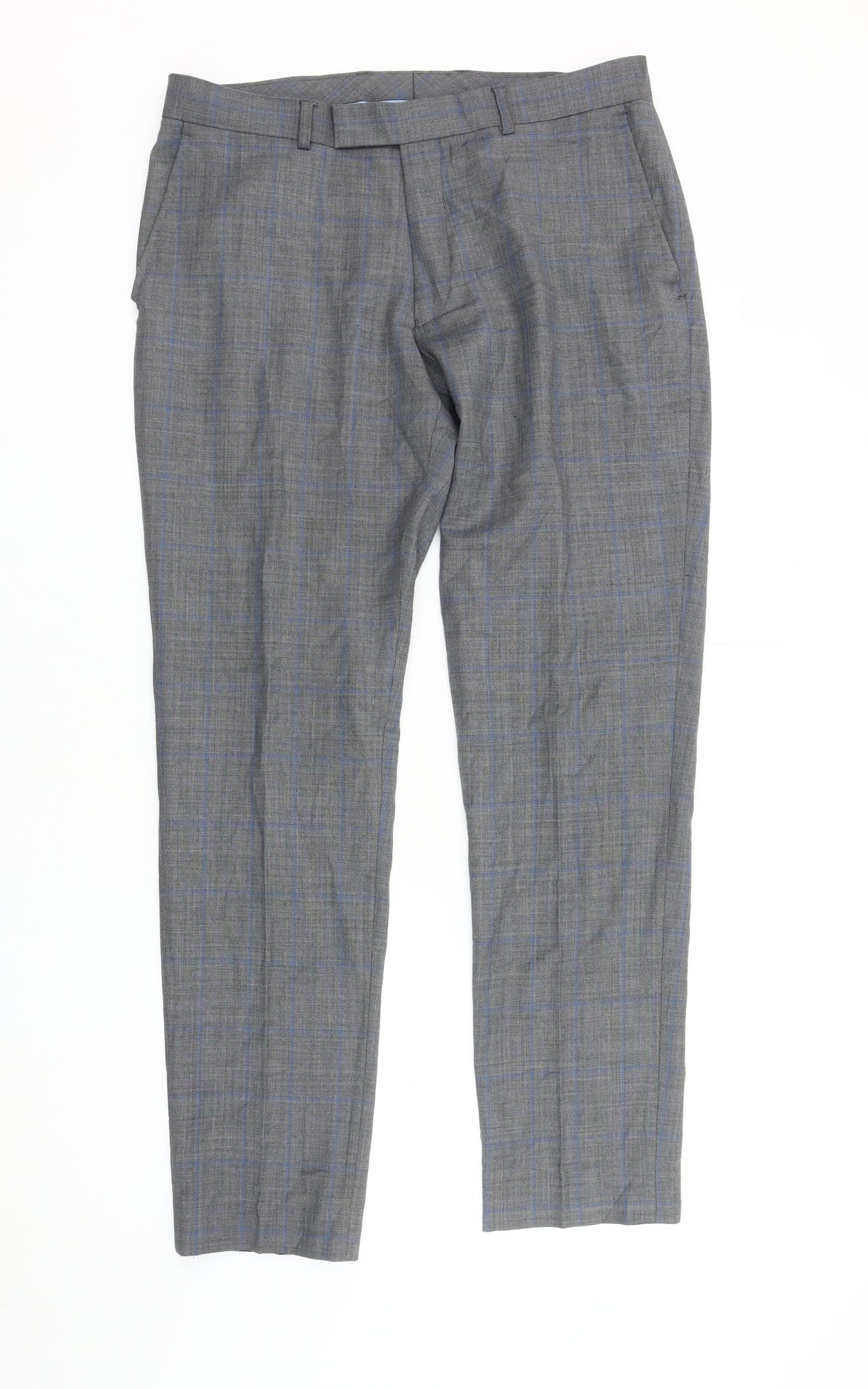 Moss 1851 Men's Grey Plaid Dress Pants 34