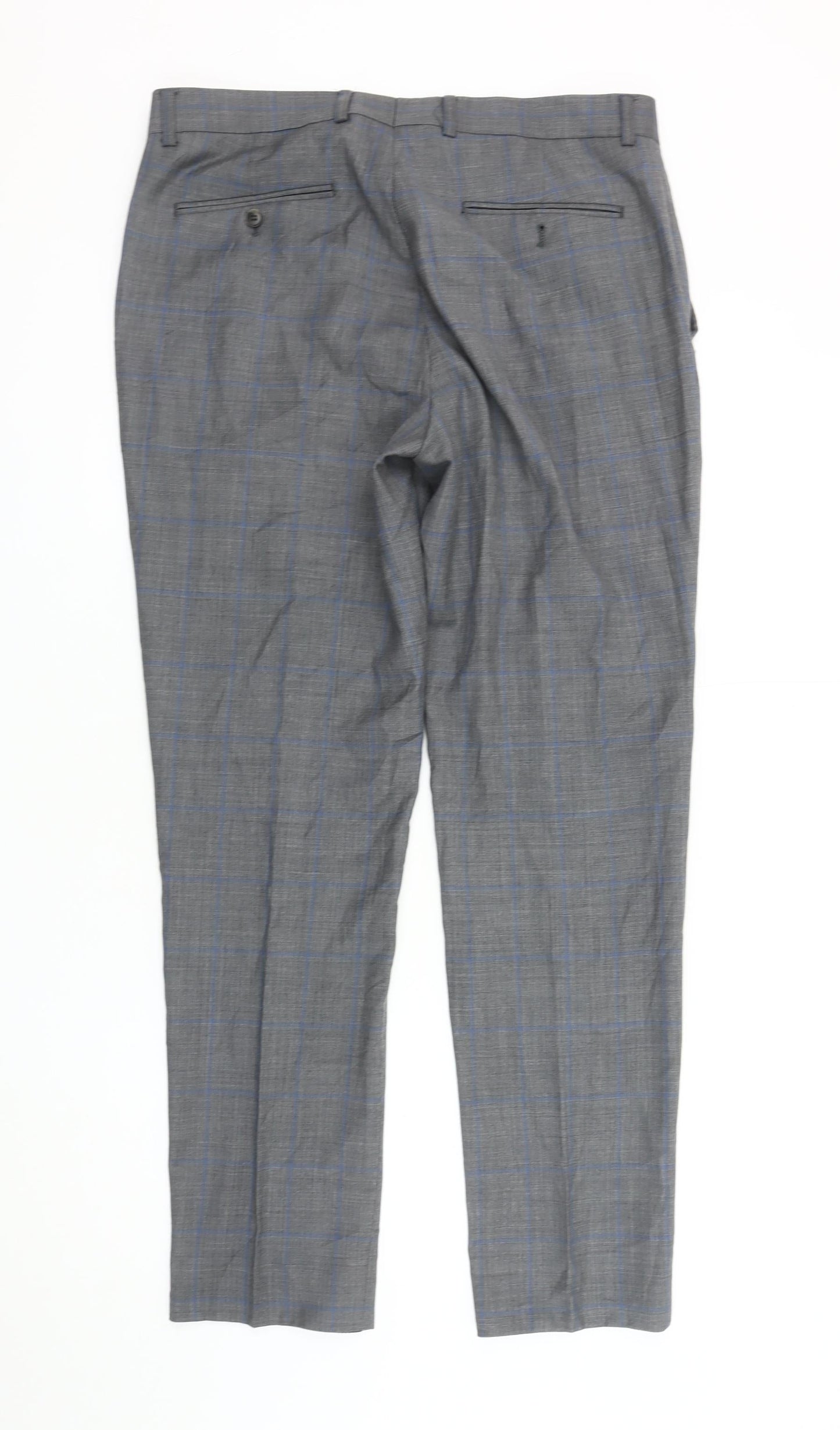 Moss 1851 Men's Grey Plaid Dress Pants 34