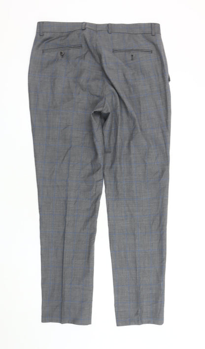Moss 1851 Men's Grey Plaid Dress Pants 34
