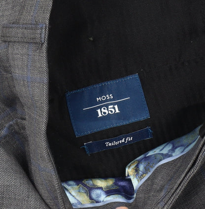 Moss 1851 Men's Grey Plaid Dress Pants 34