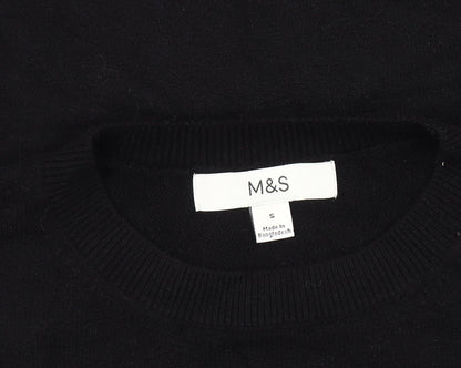 Womens UK Size S Marks and Spencer Black Pullover Jumper