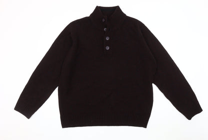 Marks and Spencer Men's Black XL Henley Jumper