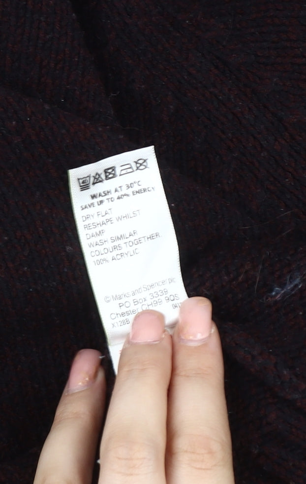 Marks and Spencer Men's Black XL Henley Jumper