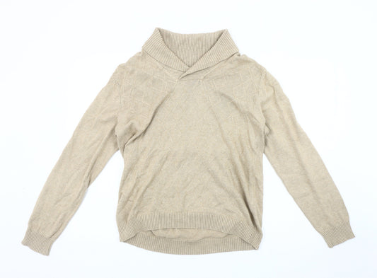 Perry Ellis Men's Beige Roll Neck Pullover Jumper M