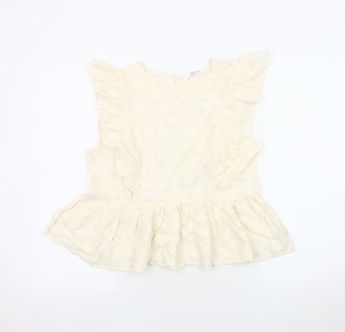Womens UK Size M Lost Stock Ivory Basic Blouse