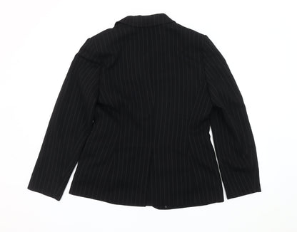 Per Una Women's Black Pinstripe Suit Jacket - Size 12