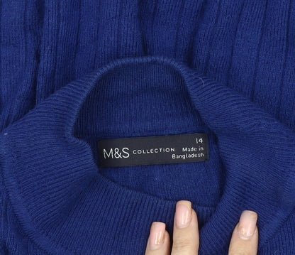Womens UK Size 14 Marks and Spencer Blue Pullover Jumper