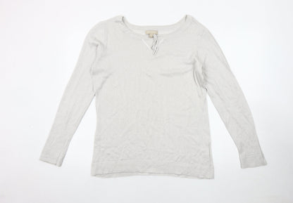 Banana Republic Women's Ivory Knit Pullover Jumper Size L