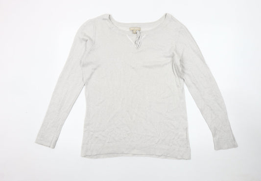 Banana Republic Women's Ivory Knit Pullover Jumper Size L