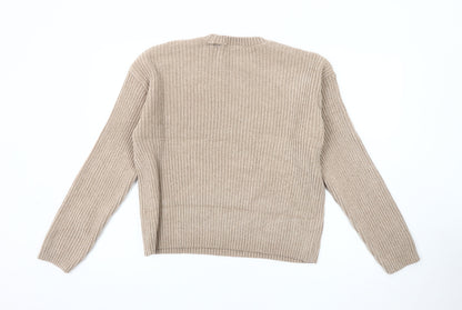 Marks and Spencer Men's Beige Crew Neck Pullover Jumper M