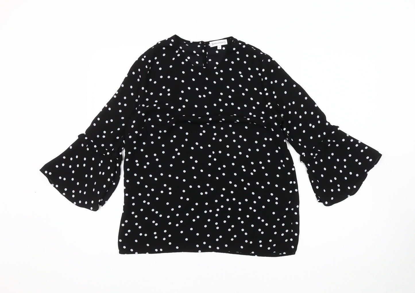 Womens UK Size 8 Warehouse Black Basic Blouse